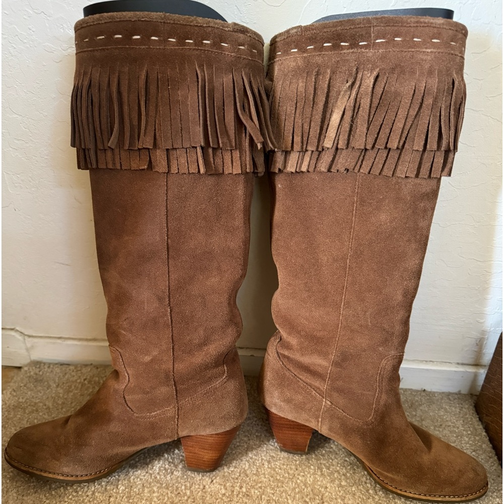 Brown suede boots